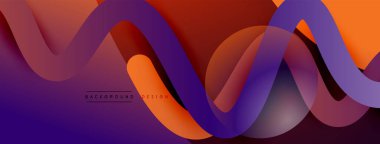 Gölge efektli dalga çizgisi olan soyut gradyan arkaplan. Geometrik bileşim. 3B gölge efektleri ve sıvı eğimleri