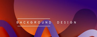 Gölge efektli dalga çizgisi olan soyut gradyan arkaplan. Geometrik bileşim. 3B gölge efektleri ve sıvı eğimleri