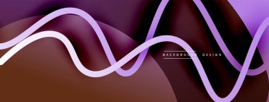 Gölge efektli dalga çizgisi olan soyut gradyan arkaplan. Geometrik bileşim. 3B gölge efektleri ve sıvı eğimleri