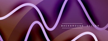 Gölge efektli dalga çizgisi olan soyut gradyan arkaplan. Geometrik bileşim. 3B gölge efektleri ve sıvı eğimleri