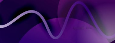 Gölge efektli dalga çizgisi olan soyut gradyan arkaplan. Geometrik bileşim. 3B gölge efektleri ve sıvı eğimleri