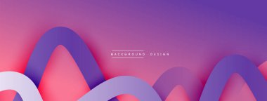 Gölge efektli dalga çizgisi olan soyut gradyan arkaplan. Geometrik bileşim. 3B gölge efektleri ve sıvı eğimleri