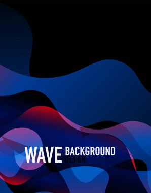 Dikey akışkan eğimli dalga soyut arkaplanı. Karanlıkta parlak renk dalgaları. Duvar Kağıdı, Sancak, Arkaplan, İniş Sayfası için Vektör İllüstrasyonu
