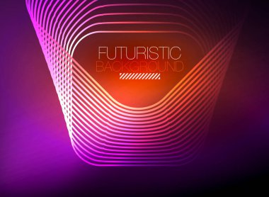 Neon rengi kare çizgileri soyut arkaplan. Parlak sihirli enerji ve hareket konsepti, vektör soyut duvar kağıdı arkaplanı