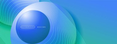 Gölgeli gradyan daireler. Vektör tekno soyut arka plan. Modern üstüste bindirme formları duvar kağıdı arkaplanı, tasarım şablonu