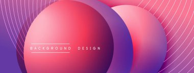 Gölgeli gradyan daireler. Vektör tekno soyut arka plan. Modern üstüste bindirme formları duvar kağıdı arkaplanı, tasarım şablonu