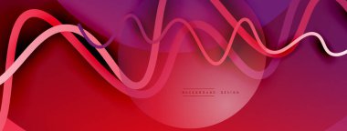 Gölge efektli dalga çizgisi olan soyut gradyan arkaplan. Geometrik bileşim. 3B gölge efektleri ve sıvı eğimleri