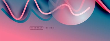 Gölge efektli dalga çizgisi olan soyut gradyan arkaplan. Geometrik bileşim. 3B gölge efektleri ve sıvı eğimleri