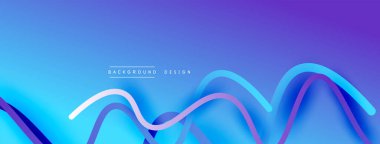 Gölge efektli dalga çizgisi olan soyut gradyan arkaplan. Geometrik bileşim. 3B gölge efektleri ve sıvı eğimleri