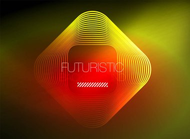 Neon rengi kare çizgileri soyut arkaplan. Parlak sihirli enerji ve hareket konsepti, vektör soyut duvar kağıdı arkaplanı