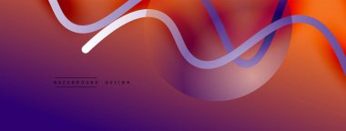 Gölge efektli dalga çizgisi olan soyut gradyan arkaplan. Geometrik bileşim. 3B gölge efektleri ve sıvı eğimleri