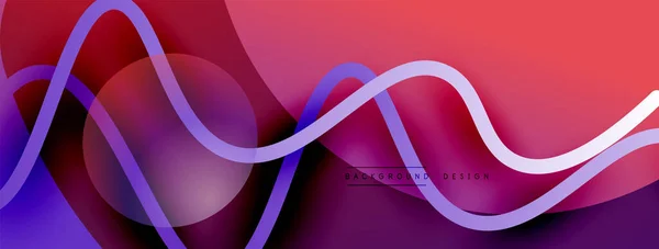 Abstrakter Farbverlauf Hintergrund mit Wellenlinie mit Schatteneffekt. Geometrische Komposition. 3D-Schatteneffekte und fließende Gradienten — Stockvektor