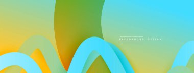 Gölge efektli dalga çizgisi olan soyut gradyan arkaplan. Geometrik bileşim. 3B gölge efektleri ve sıvı eğimleri