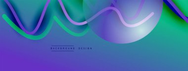 Gölge efektli dalga çizgisi olan soyut gradyan arkaplan. Geometrik bileşim. 3B gölge efektleri ve sıvı eğimleri