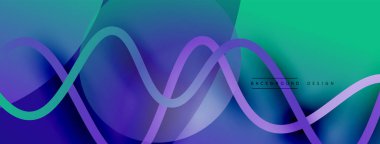 Gölge efektli dalga çizgisi olan soyut gradyan arkaplan. Geometrik bileşim. 3B gölge efektleri ve sıvı eğimleri