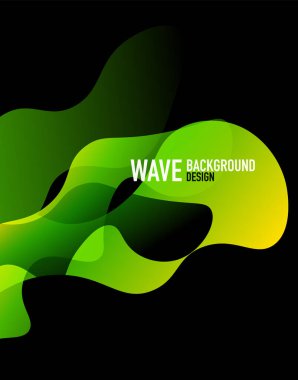 Dikey akışkan eğimli dalga soyut arkaplanı. Karanlıkta parlak renk dalgaları. Duvar Kağıdı, Sancak, Arkaplan, İniş Sayfası için Vektör İllüstrasyonu