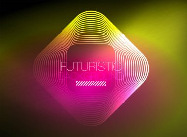 Neon rengi kare çizgileri soyut arkaplan. Parlak sihirli enerji ve hareket konsepti, vektör soyut duvar kağıdı arkaplanı