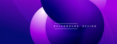 Gölgeli gradyan daireler. Vektör tekno soyut arka plan. Modern üstüste bindirme formları duvar kağıdı arkaplanı, tasarım şablonu