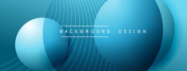 Gölgeli gradyan daireler. Vektör tekno soyut arka plan. Modern üstüste bindirme formları duvar kağıdı arkaplanı, tasarım şablonu