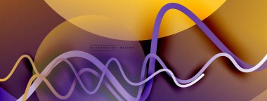 Gölge efektli dalga çizgisi olan soyut gradyan arkaplan. Geometrik bileşim. 3B gölge efektleri ve sıvı eğimleri