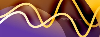 Gölge efektli dalga çizgisi olan soyut gradyan arkaplan. Geometrik bileşim. 3B gölge efektleri ve sıvı eğimleri