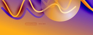 Gölge efektli dalga çizgisi olan soyut gradyan arkaplan. Geometrik bileşim. 3B gölge efektleri ve sıvı eğimleri