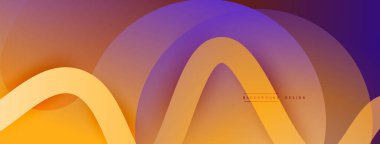 Gölge efektli dalga çizgisi olan soyut gradyan arkaplan. Geometrik bileşim. 3B gölge efektleri ve sıvı eğimleri