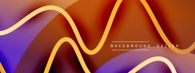 Gölge efektli dalga çizgisi olan soyut gradyan arkaplan. Geometrik bileşim. 3B gölge efektleri ve sıvı eğimleri