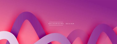 Gölge efektli dalga çizgisi olan soyut gradyan arkaplan. Geometrik bileşim. 3B gölge efektleri ve sıvı eğimleri