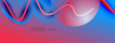 Gölge efektli dalga çizgisi olan soyut gradyan arkaplan. Geometrik bileşim. 3B gölge efektleri ve sıvı eğimleri