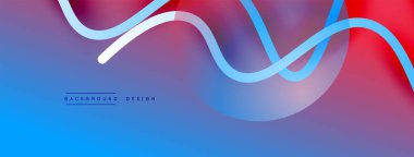 Gölge efektli dalga çizgisi olan soyut gradyan arkaplan. Geometrik bileşim. 3B gölge efektleri ve sıvı eğimleri