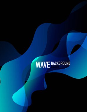 Dikey akışkan eğimli dalga soyut arkaplanı. Karanlıkta parlak renk dalgaları. Duvar Kağıdı, Sancak, Arkaplan, İniş Sayfası için Vektör İllüstrasyonu