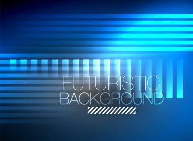 Parlak neon rengi tekno soyut arkaplan, koyu arkaplanda parlak neon çizgiler