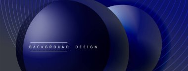 Gölgeli gradyan daireler. Vektör tekno soyut arka plan. Modern üstüste bindirme formları duvar kağıdı arkaplanı, tasarım şablonu