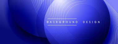 Gölgeli gradyan daireler. Vektör tekno soyut arka plan. Modern üstüste bindirme formları duvar kağıdı arkaplanı, tasarım şablonu