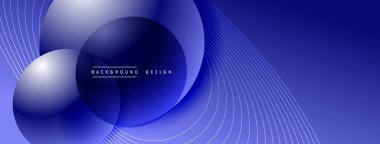 Gölgeli gradyan daireler. Vektör tekno soyut arka plan. Modern üstüste bindirme formları duvar kağıdı arkaplanı, tasarım şablonu