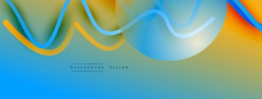 Gölge efektli dalga çizgisi olan soyut gradyan arkaplan. Geometrik bileşim. 3B gölge efektleri ve sıvı eğimleri