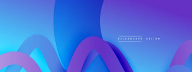 Gölge efektli dalga çizgisi olan soyut gradyan arkaplan. Geometrik bileşim. 3B gölge efektleri ve sıvı eğimleri