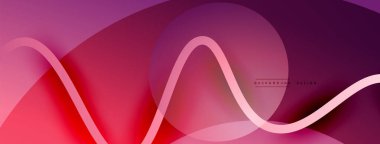 Gölge efektli dalga çizgisi olan soyut gradyan arkaplan. Geometrik bileşim. 3B gölge efektleri ve sıvı eğimleri