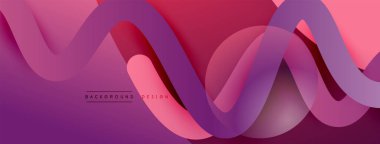 Gölge efektli dalga çizgisi olan soyut gradyan arkaplan. Geometrik bileşim. 3B gölge efektleri ve sıvı eğimleri