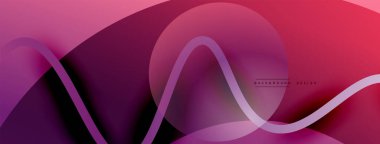 Gölge efektli dalga çizgisi olan soyut gradyan arkaplan. Geometrik bileşim. 3B gölge efektleri ve sıvı eğimleri