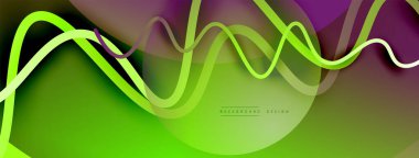 Gölge efektli dalga çizgisi olan soyut gradyan arkaplan. Geometrik bileşim. 3B gölge efektleri ve sıvı eğimleri