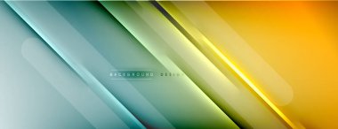 Soyut arkaplan - çizgiler ışık ve gölgelerle oluşturuldu. Teknoloji ya da iş dijital şablonu. Dinamik arkaplan ile basit akışkan renk gradyanı