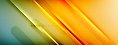 Soyut arkaplan - çizgiler ışık ve gölgelerle oluşturuldu. Teknoloji ya da iş dijital şablonu. Dinamik arkaplan ile basit akışkan renk gradyanı