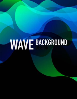 Dikey akışkan eğimli dalga soyut arkaplanı. Karanlıkta parlak renk dalgaları. Duvar Kağıdı, Sancak, Arkaplan, İniş Sayfası için Vektör İllüstrasyonu