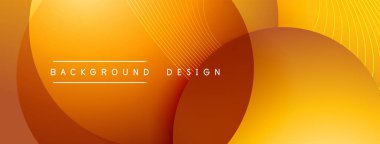 Gölgeli gradyan daireler. Vektör tekno soyut arka plan. Modern üstüste bindirme formları duvar kağıdı arkaplanı, tasarım şablonu