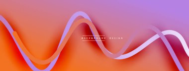 Gölge efektli dalga çizgisi olan soyut gradyan arkaplan. Geometrik bileşim. 3B gölge efektleri ve sıvı eğimleri