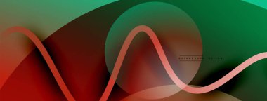 Gölge efektli dalga çizgisi olan soyut gradyan arkaplan. Geometrik bileşim. 3B gölge efektleri ve sıvı eğimleri