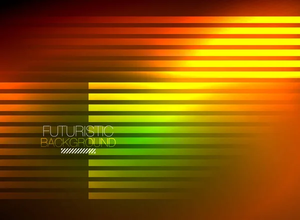 Color de neón brillante techno fondo abstracto, brillantes líneas de neón brillantes en el fondo oscuro — Vector de stock