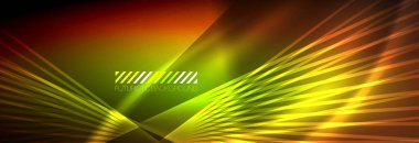 Neon dinamik ışınlar vektör soyut duvar kağıdı arka planı. Duvar kağıdı arkaplanı, iş ve teknoloji sunumları için tasarım şablonları, İnternet posterleri veya web broşürü kapakları